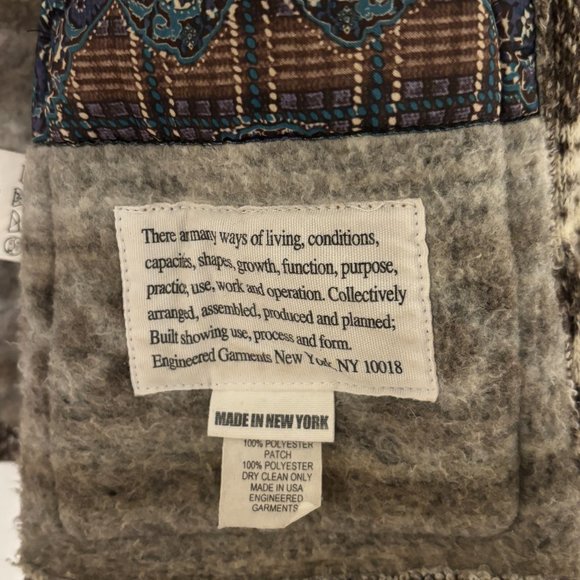 Nepenthes FWK Engineered Garments Fleece Jacket Brown Women’s size 1 - Picture 9 of 11